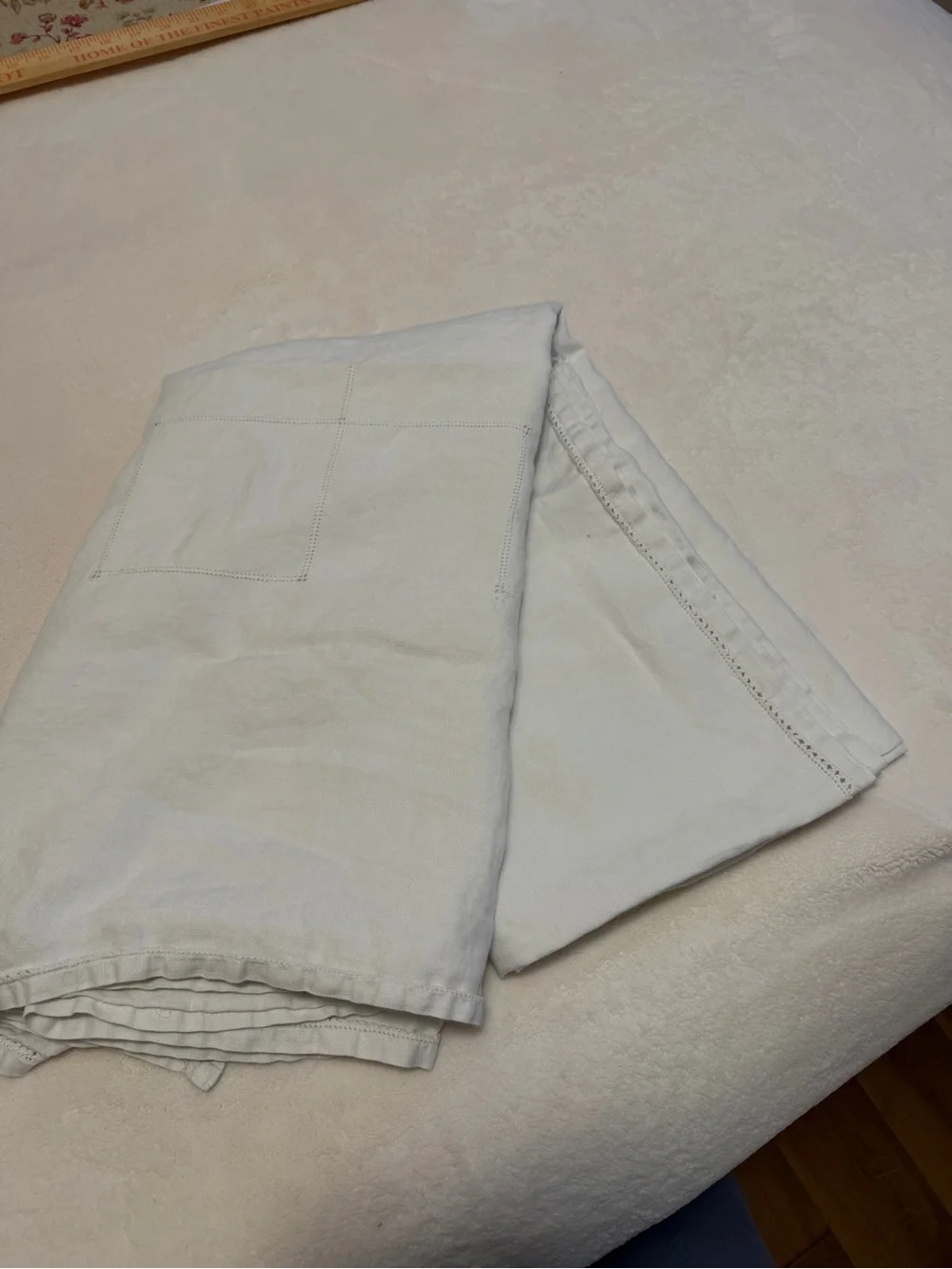 Vintage White Dining Table Linen - Soft Cotton Napkin